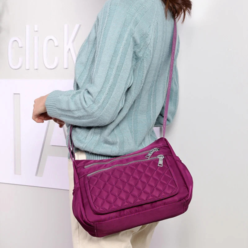 Yogodlns Women Nylon Shoulder Bag Waterproof Multi-pocket Zipper Bag Ladies Travel Messenger Bag For Designer Bolsa Feminina