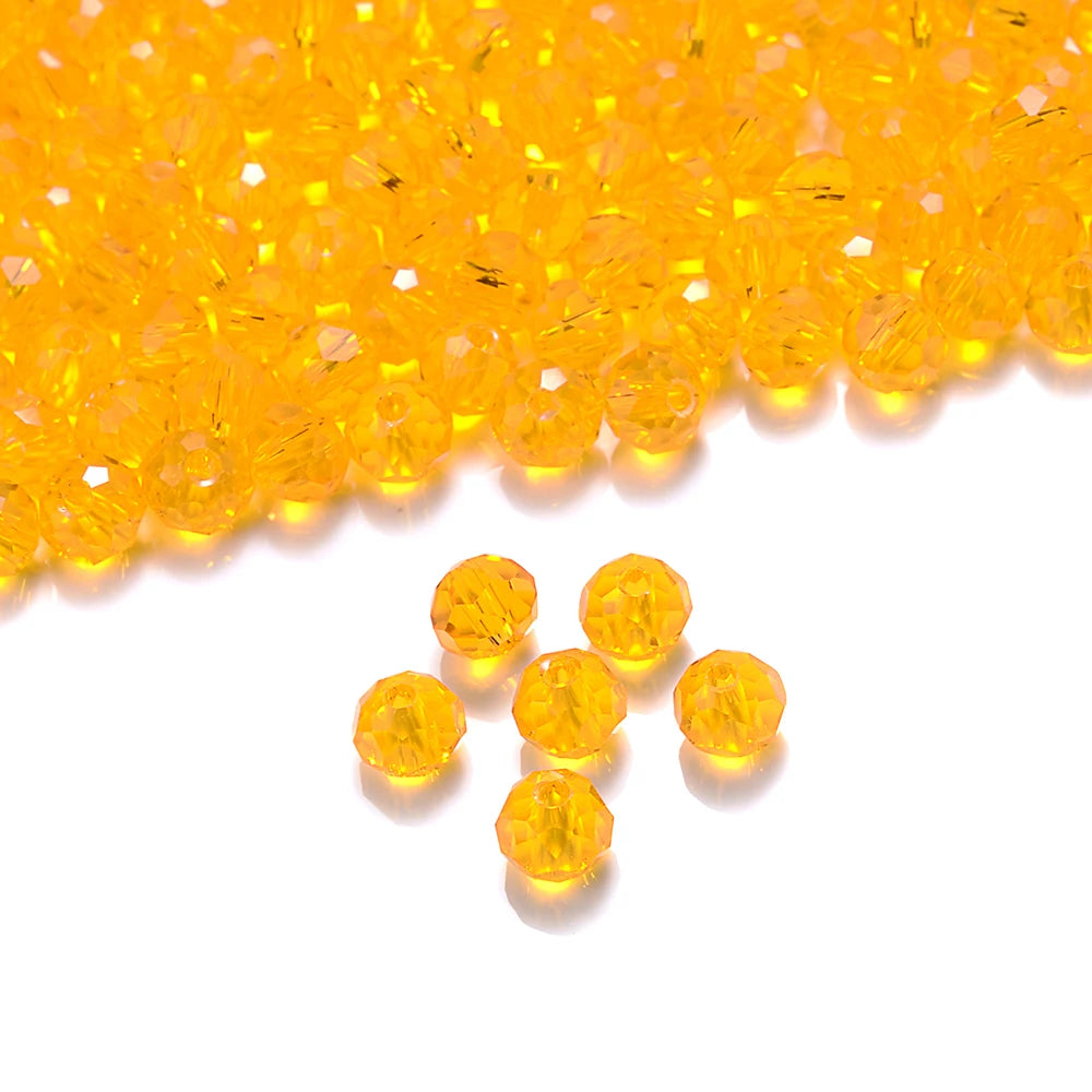 Cicifu Mix Green 3/4/6mm 40/120pcs Rondelle Austria Faceted Crystal Glass Beads Round Loose Beads for Jewelry Making Finding