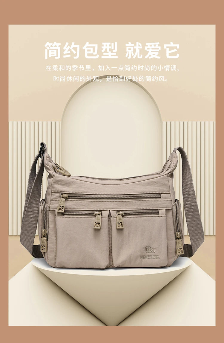 Nylon Crossbody Bag For Women Large Capacity Shoulder Bag Multi-pocket Female Bag Shopping Travel Lady Handbag Leisure Purse sac
