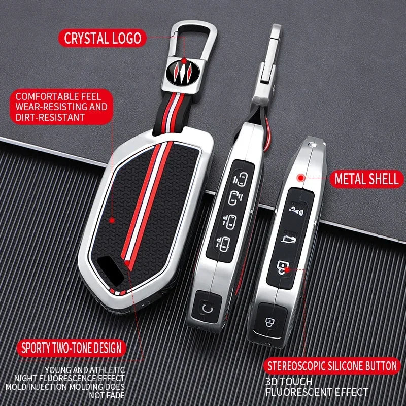 5/6/8/9 Buttons Zinc Alloy Car Key Case Cover For Kia EV9 Picanto Sorento MQ4 Carnival KA4 Morning K5 Carens 2024 RemoteKeychain