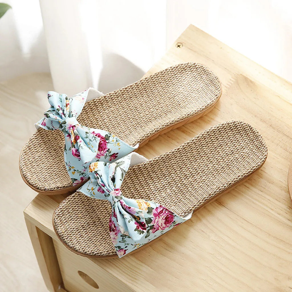 New Summer Ladies Slippers Outdoor Beach Sandals Bohemian Ethnic Style Handmade Espadrilles Platform Slippers Flip Flops Women