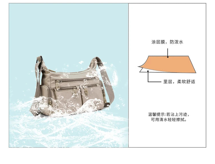 Nylon Crossbody Bag For Women Large Capacity Shoulder Bag Multi-pocket Female Bag Shopping Travel Lady Handbag Leisure Purse sac