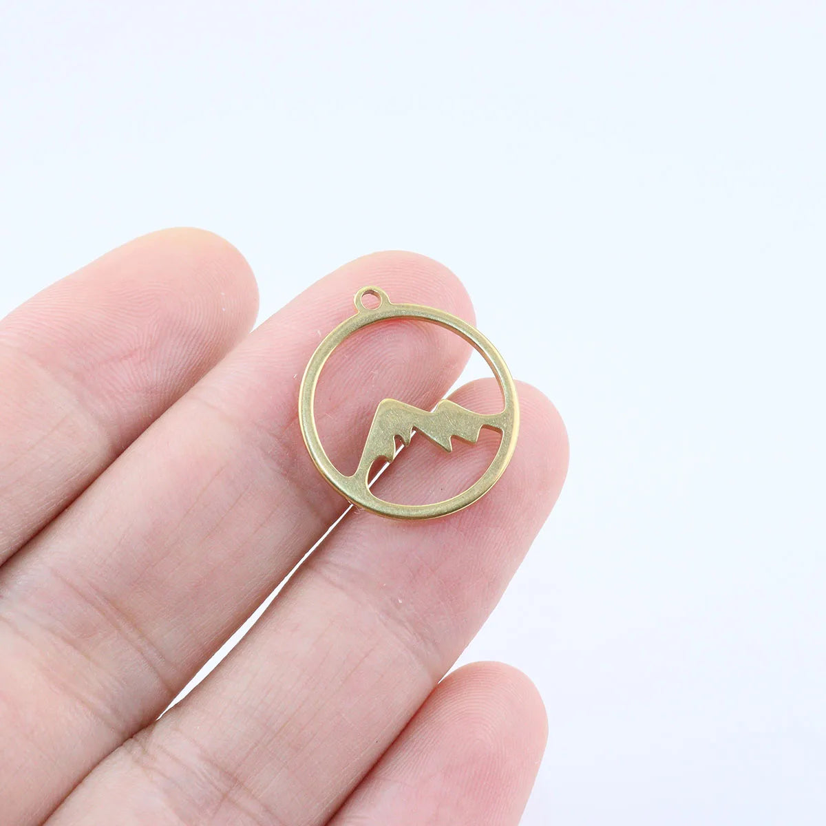10pcs 20mm Wholesale Stainless Steel Mountain Charms Pendant DIY Necklace Earrings Bracelets Unfading Colorless 2 Colors