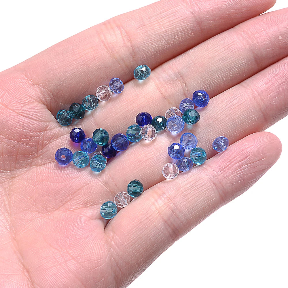 Cicifu Mix Green 3/4/6mm 40/120pcs Rondelle Austria Faceted Crystal Glass Beads Round Loose Beads for Jewelry Making Finding