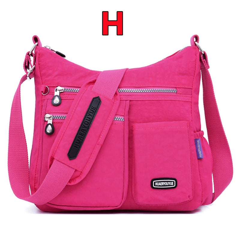 Fashion Women Crossbody Bag Nylon Waterproof Handbag Female Simple Shoulder Bag Travel Large Capacity Messenger Bag Purse Bags