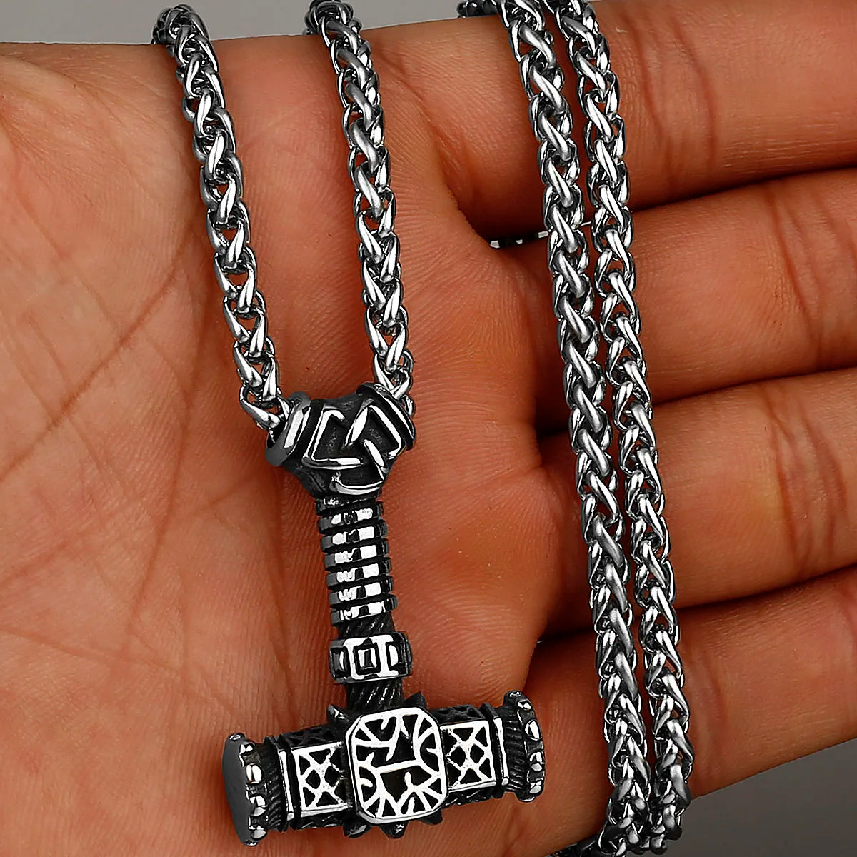 Original Viking Stainless Steel Thor Hammer Multiple Styles Domineering Unisex Necklace Pendant Boyfriend Gift Wholesale