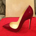 12cm 10cm Thin High Heels Sexy Patent Leather Pointed Toe Comfortable Stilettos Celebrity For Pumps OL Black dress Shoes Ladies