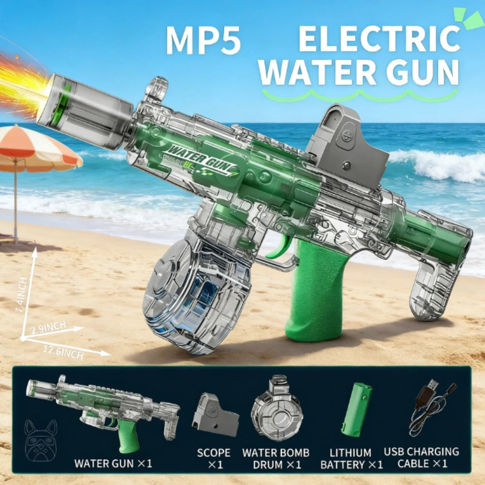 Simulated Flame Electric Water Gun Large Capacity Summer Beach Swimming Pool Outdoor Water Fighting Toy for Children Adults Gift