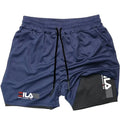 Herren-Zwei-in-Eins-Sporthose Atmungsaktiv Lässig Schnelltrocknend Doppellagige Shorts Sommer Laufbekleidung Unterteile M-3XL