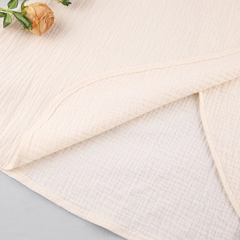 Casual 100% Cotton Gauze Muslin Women'S Dresses Summer Sexy V-Neck Suspender Nightdress Wrap Slit Holiday Beach Party Vestidos