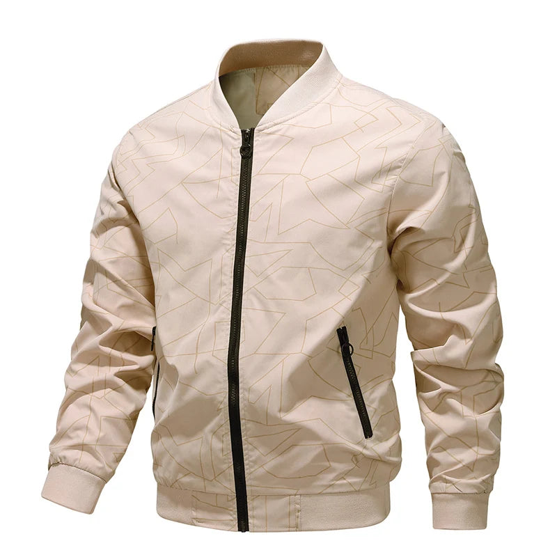 2025 Spring and Autumn New Baseball Collar Short Loose Solid Color Jacket Men's Business Casual Thin Coat Trend Size M-5XL