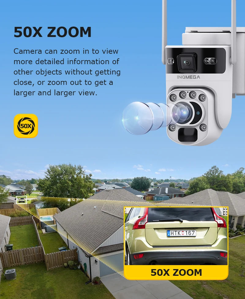 12MP 50X Zoom Dual Lens 4G SIM Solar Camera WIFI Outdoor Surveillance PTZ Human Detection Recording Security Night Vision Camera