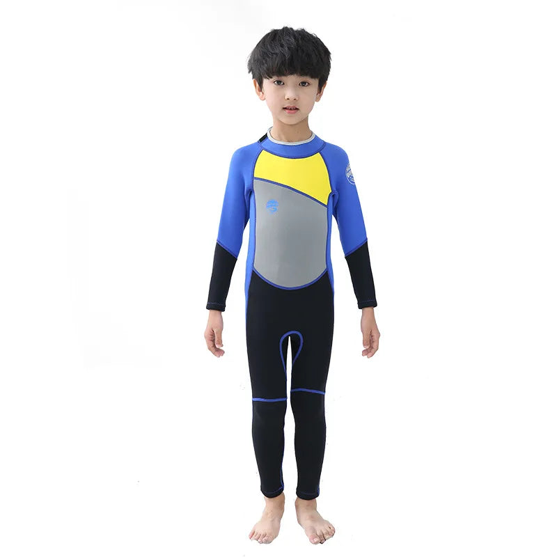 Hisea Childen Wetsuits 2.5mm Neoprene Elastic Swimming Surfing Spearfishing Suit Wetsuit Boys Swimsuit Equipent Diving Equipment