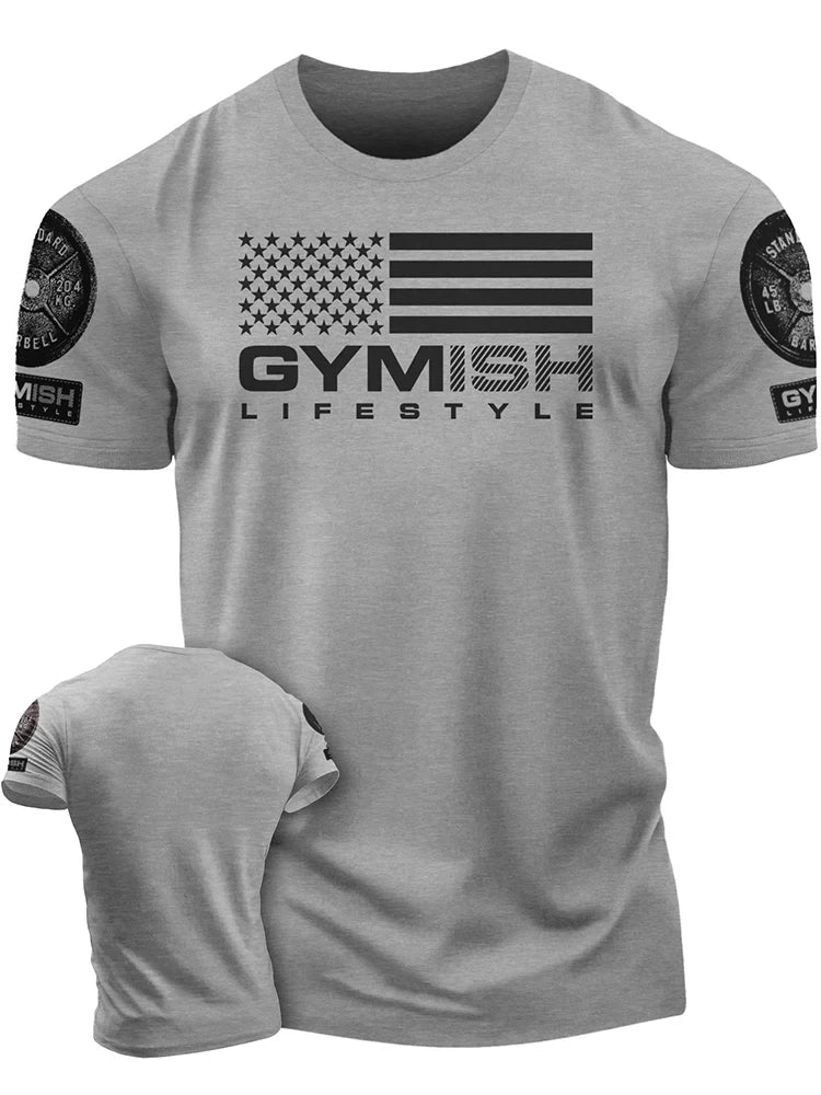 3D printed men's short sleeved T-shirt, comprehensive exercise, fun fitness T-shirt, tough guy, high quality, new style