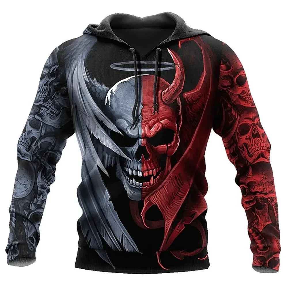 Vintage Skull 3D Print Hoodie Men/Women Casual Fashion Hoodies 2026 Pullover Sweatshirts Oversized Unisex Men Coat