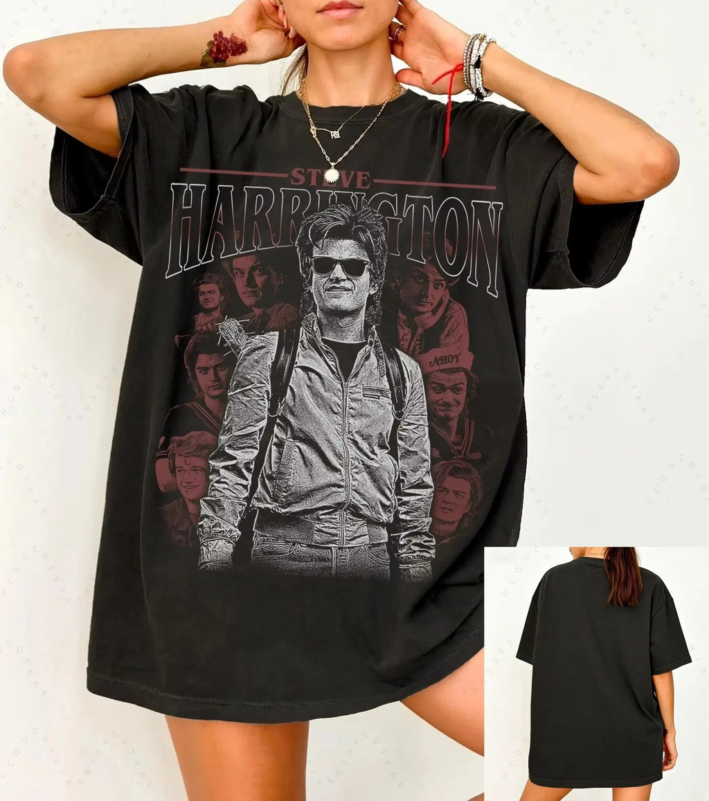 2026 Hot Sell Classic Steve Harrington T-Shirt Unisex Graphic Tee 80s Tv Show Shirt Retro Vintage Clothing Fan Gifs T Shirt Tops