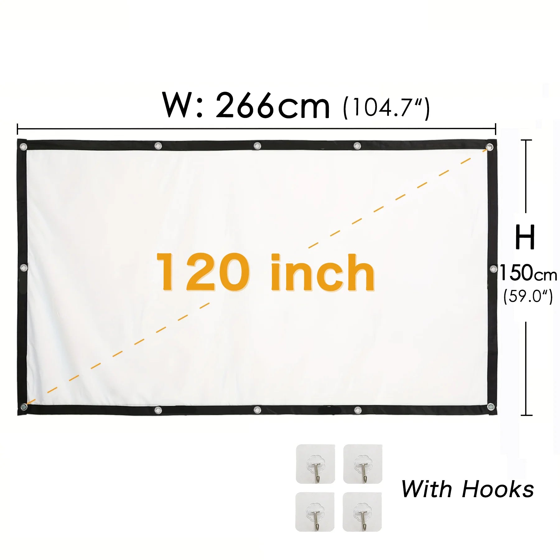 Portable Projector Screen 16:9 Foldable Projection Screens Home Cinema House Indoor Outdoor Theater 4K HD 1080P Anti Light Flat