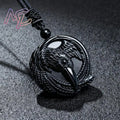 Real Obsidian Crow Pendant Necklace Fashion Gemstone Amulet Accessories Carved Men Natural Jewelry Gift Luxury Talismans
