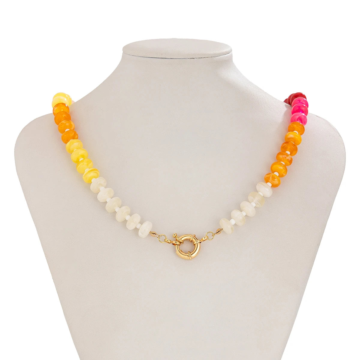 Lacteo Creative Mixed Color Acrylic Necklace for Women Romantic Adjustable Necklace Daily Party Birthday Jewelry Accessories New