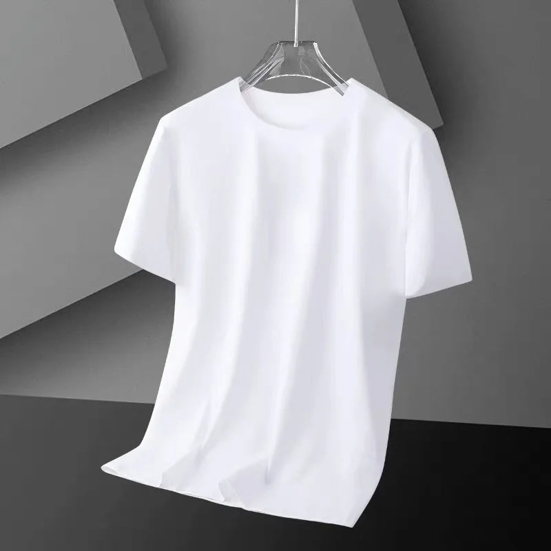 Summer Ice Silk Elastic Waist Sports Pants Men's Lightweight Straight Leg Casual Trousers Youth Fashionable Loose Fit