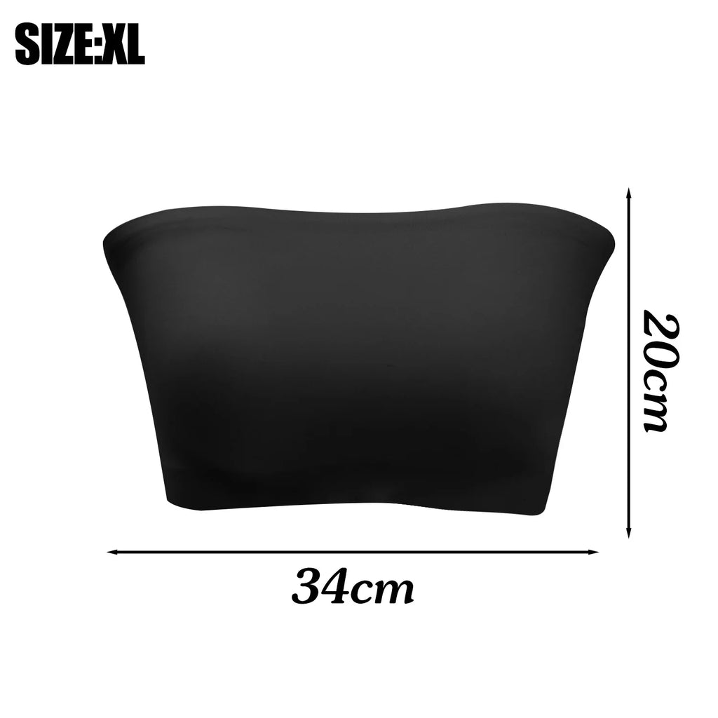 2025 Fashion Women Tube Tops Strapless Bra Black Skin Chest Wrap Bandeau Unlined Seamless Breathable Comfortable Underwear Tops