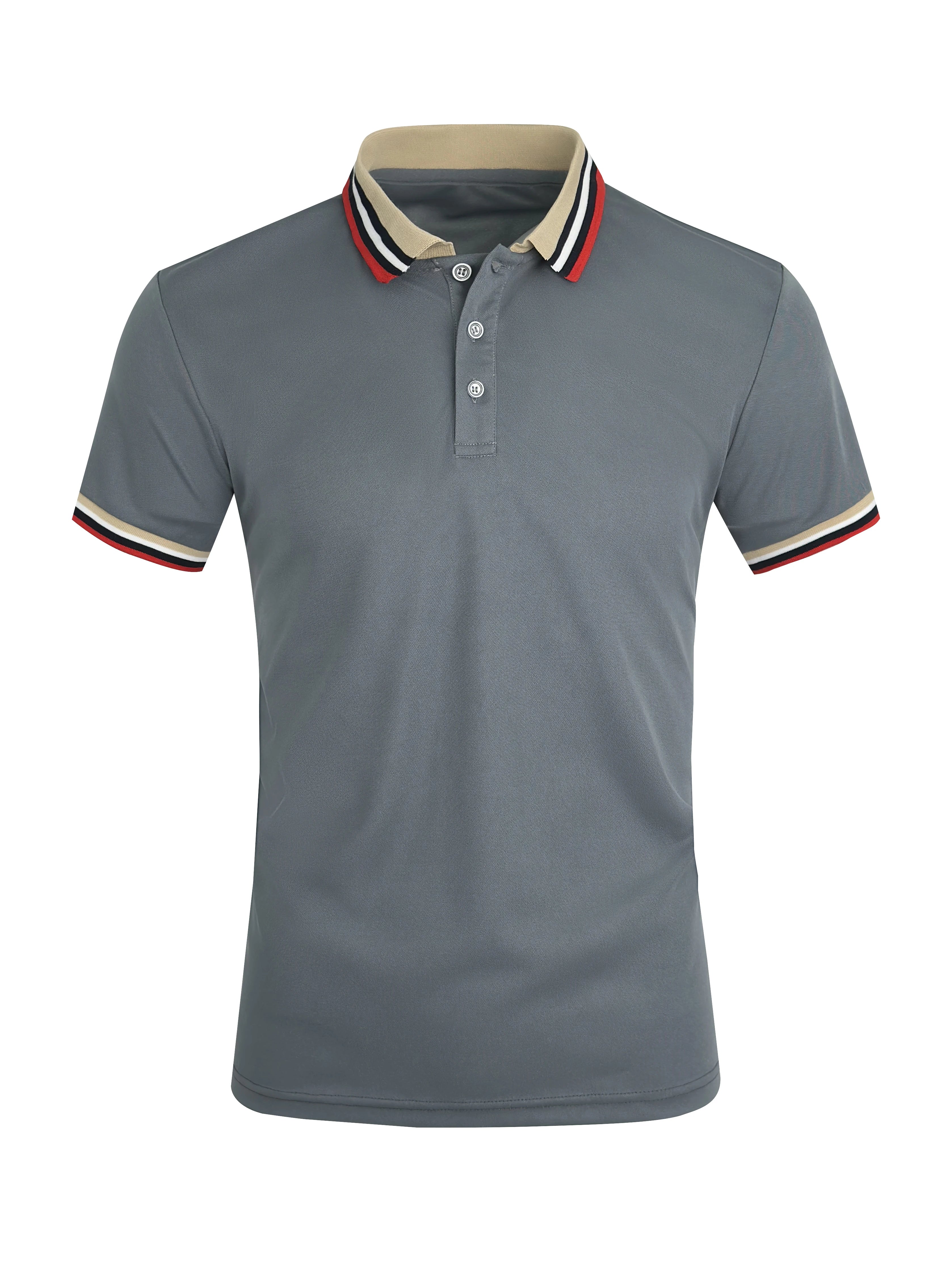 Men Summer Solid Casual Office Breathable Cotton Polo Shirt Fashion Brand Male Business High Quality Striped Short Sleeve Top
