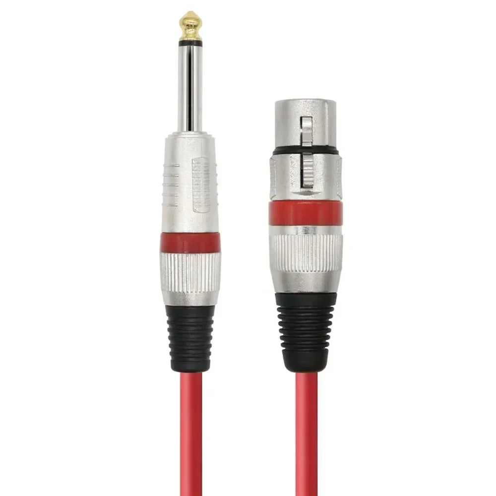 Microphone Cable Jack 6.35mm TS 1/4 Male To XLR Female Microphone Audio Cable for Speaker Guitar Amplifier AMP Mixer Etc