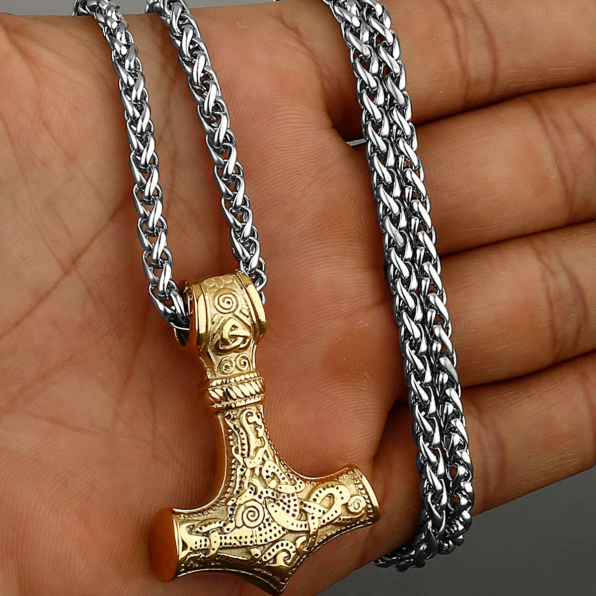 Original Viking Stainless Steel Thor Hammer Multiple Styles Domineering Unisex Necklace Pendant Boyfriend Gift Wholesale