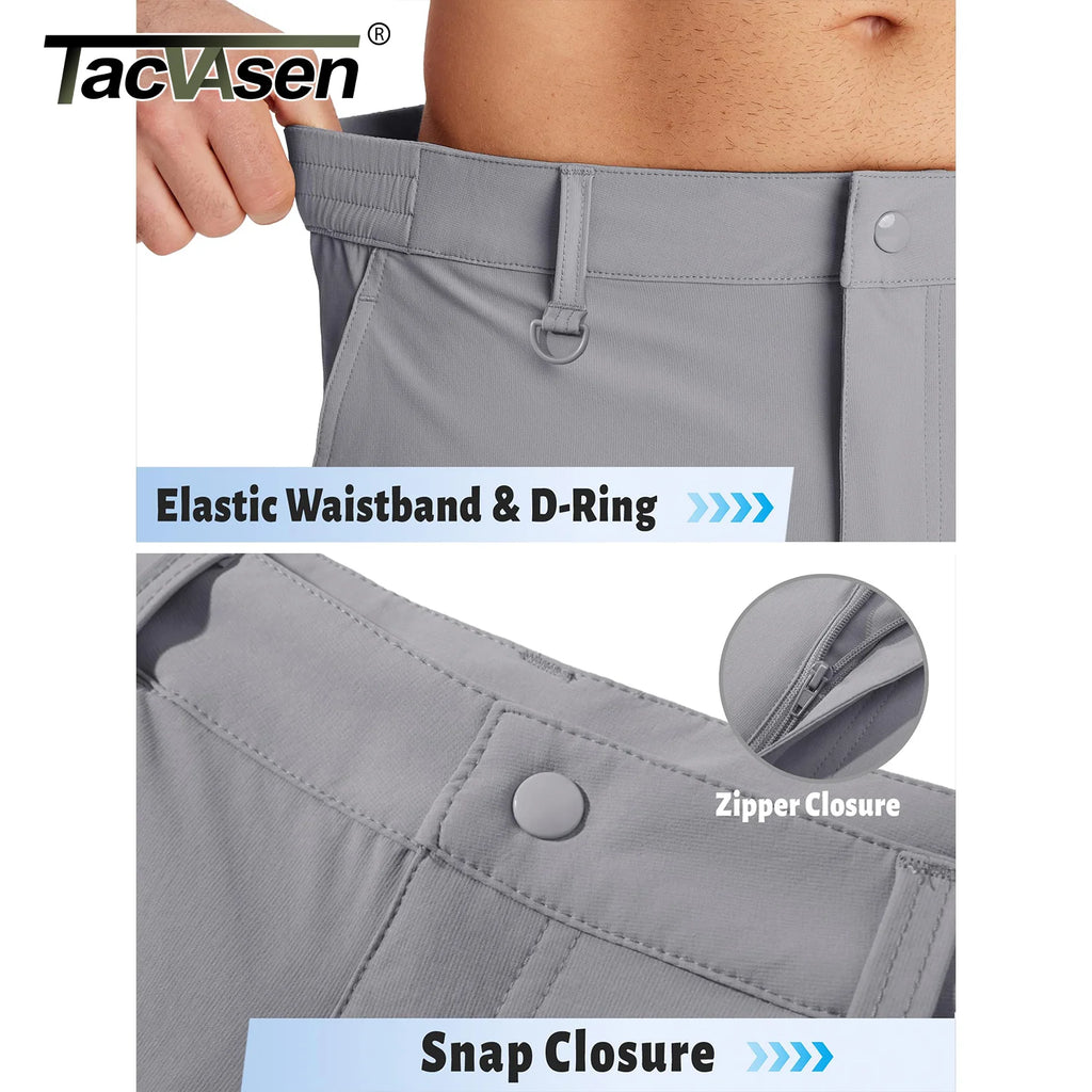 TACVASEN Summer Moisture Wicking Casual Shorts Mens Cargo Work Shorts Running Jogging Sports Bottoms Nylon Rip-Stop Short Pants