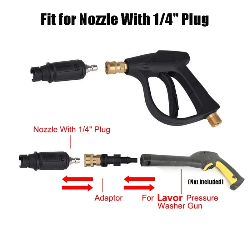 High pressure Water Gun Adapter For Lavor Parkside To Quick Connect 1/4" Washer Parts Spray Nozzle 4000 PSI