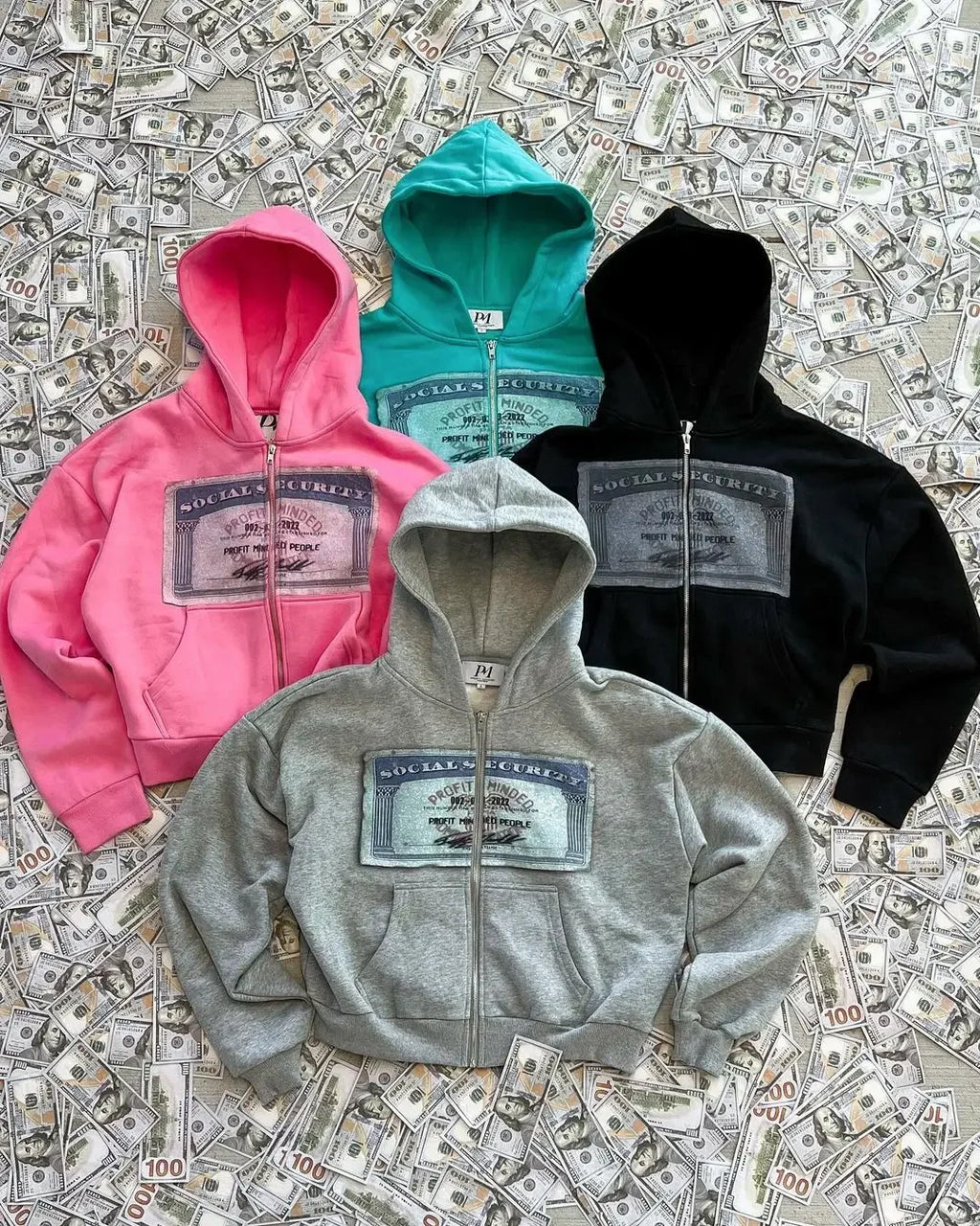 Autumn and winter new retro men printed hooded sweatshirt Y2K style streetwear outfit men and women casual top men clothing
