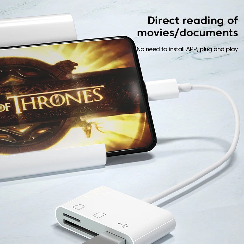 USB C SD Card Reader for Phone Type C 3 in 1 SD TF CF Card Reader Type C CF Card Reader Adapter Camera Card Reader Plug and Play
