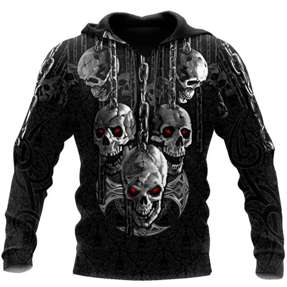 Vintage Skull 3D Print Hoodie Men/Women Casual Fashion Hoodies 2026 Pullover Sweatshirts Oversized Unisex Men Coat