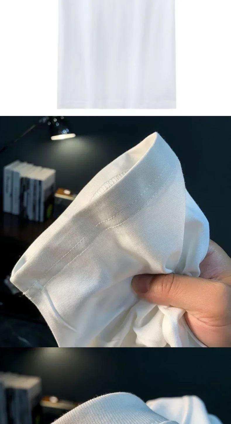New 2026 Men's Pure Cotton Short Sleeve T-Shirt Fashionable Summer Thin Breathable Comfortable Casual Top for Men And Women