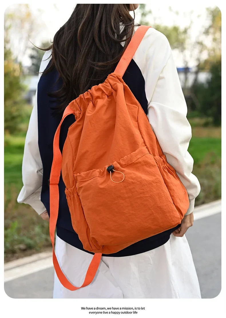 Foldable Drawstring Drawstring Backpack,Lightweight and Easy To Store,Essential for Short Distance Travel and Outdoor Activities