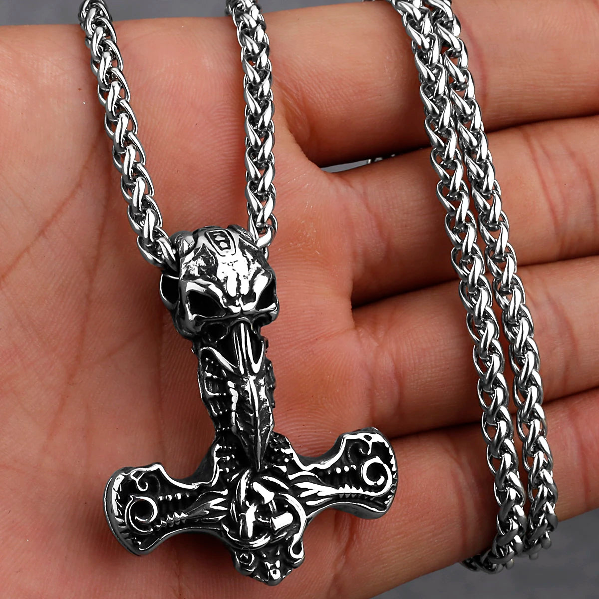 Original Viking Stainless Steel Thor Hammer Multiple Styles Domineering Unisex Necklace Pendant Boyfriend Gift Wholesale