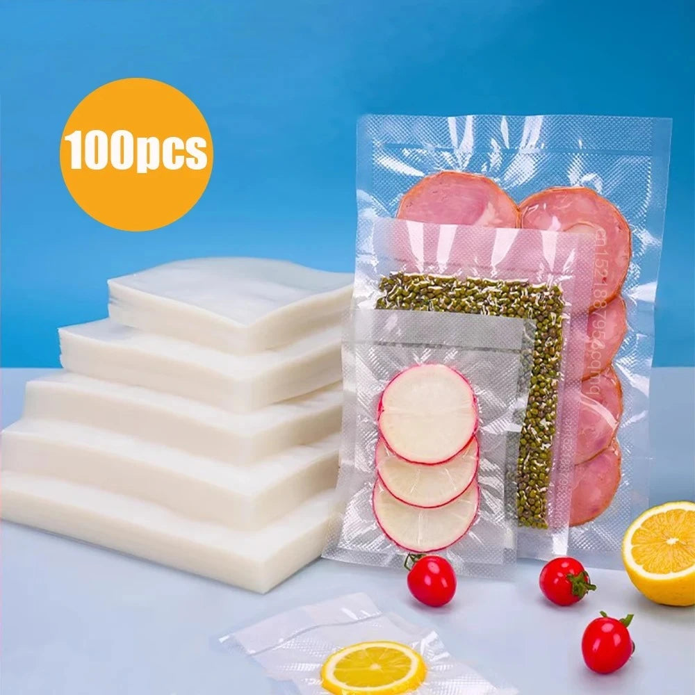 Vacuum Packaging Bags for Food 100pcs Food Storage Vacuum Bags for Vacuum Sealer Machine  Food Fresh Long Keeping Empty Bags