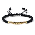 Golden Color Long Tube Braided Bracelet Lucky Red Black Thread Handmade Adjustable Bangle Men Women Buddhism Jewelry Prayer Gift