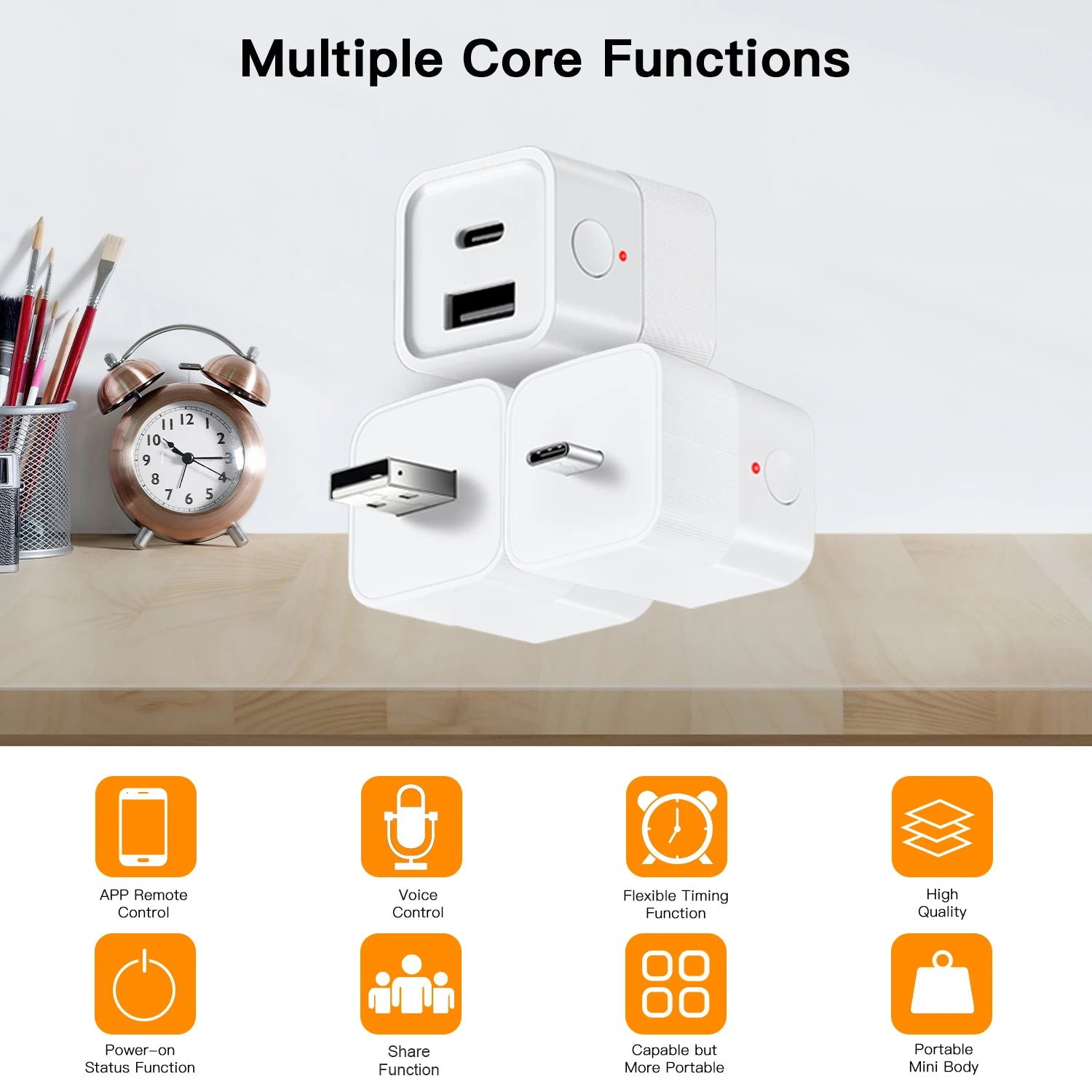 Smart USB Adapter Switch Zigbee 3.0  2 in 1 Mini USB Type-C Power Adaptor Plug Works with Home Assistant Zigbee2MQTT ZHA