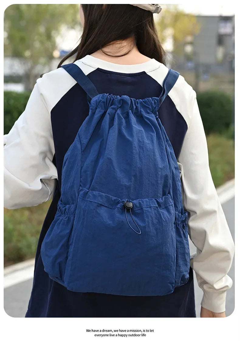 Foldable Drawstring Drawstring Backpack,Lightweight and Easy To Store,Essential for Short Distance Travel and Outdoor Activities