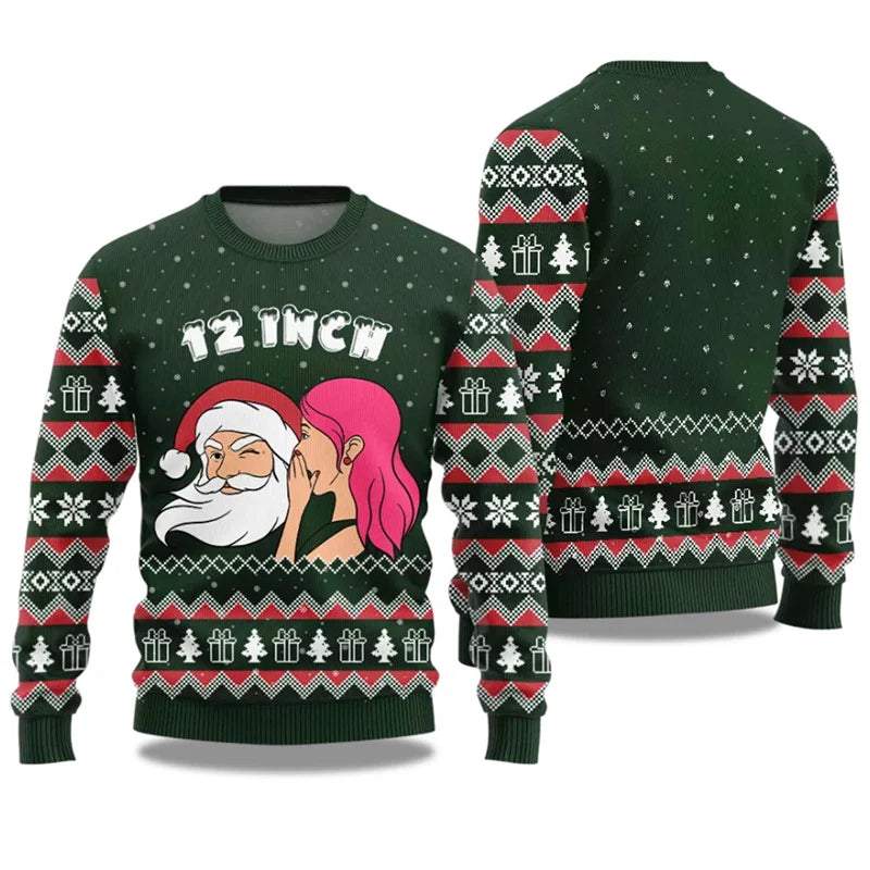 Jingle My Bells Ugly Christmas Sweater For Men Beer Party Print Santa Claus Pullover Sweatshirt Snowman Alpaca Pattern Sweater
