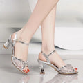 *Summer New Round Head Coarse Heel Comfortable Casual Sandals Fashionable Elegant Sexy Banquet High Heel Sandals for Women