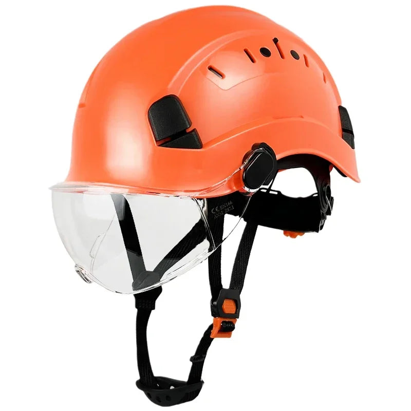 Safety Helmet With Goggles Men's Construction Hard Hat High Quality ABS Protective Helmets Work Cap For Working Climbing Riding