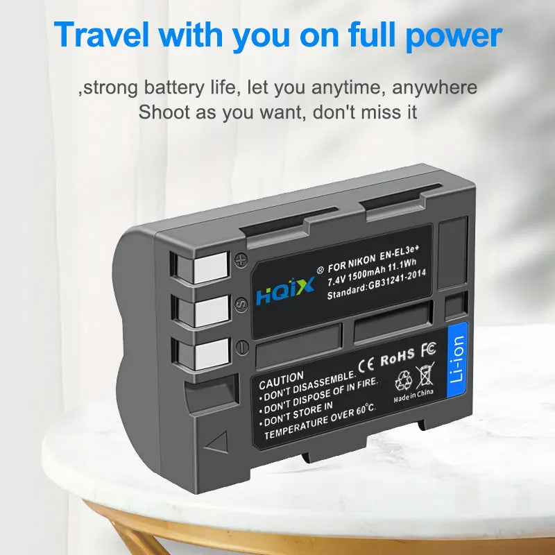HQIX for Nikon D50 D70 D70S D80 D90 D100 D200 D300 D300S D700 Camera EN-EL3E Charger Battery