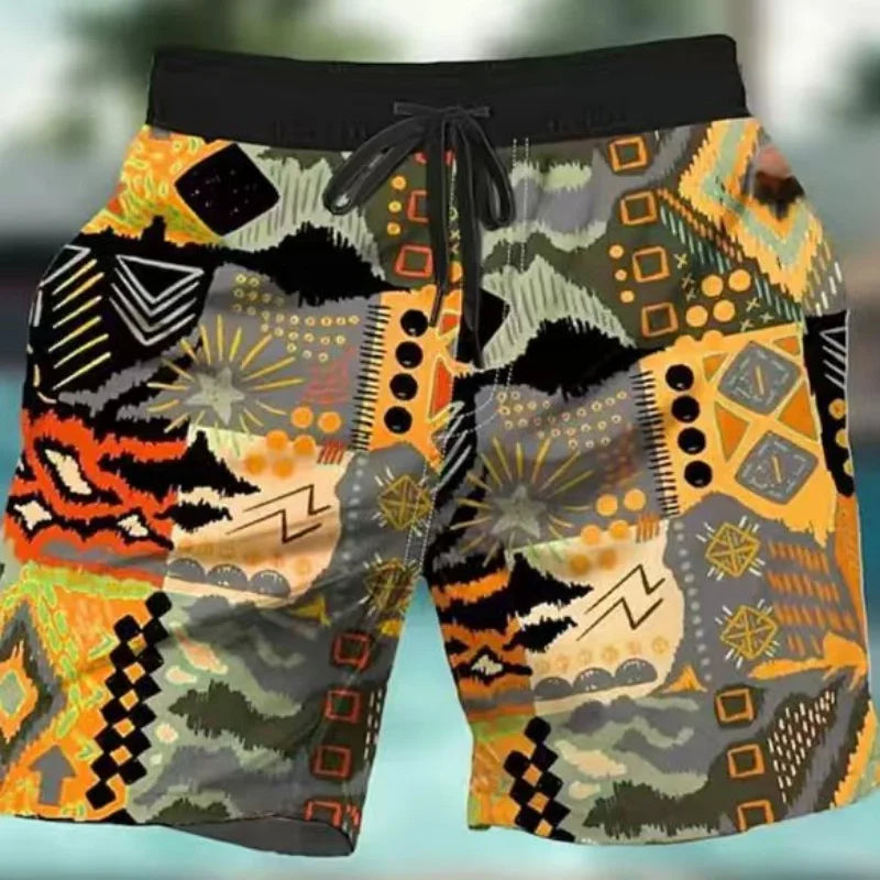 Men 3D Graffiti Print Sport Quick-dry Waterproof Harajuku Surf Trend Loose Casual Vacation Parent-child Beach Short Pants Summer
