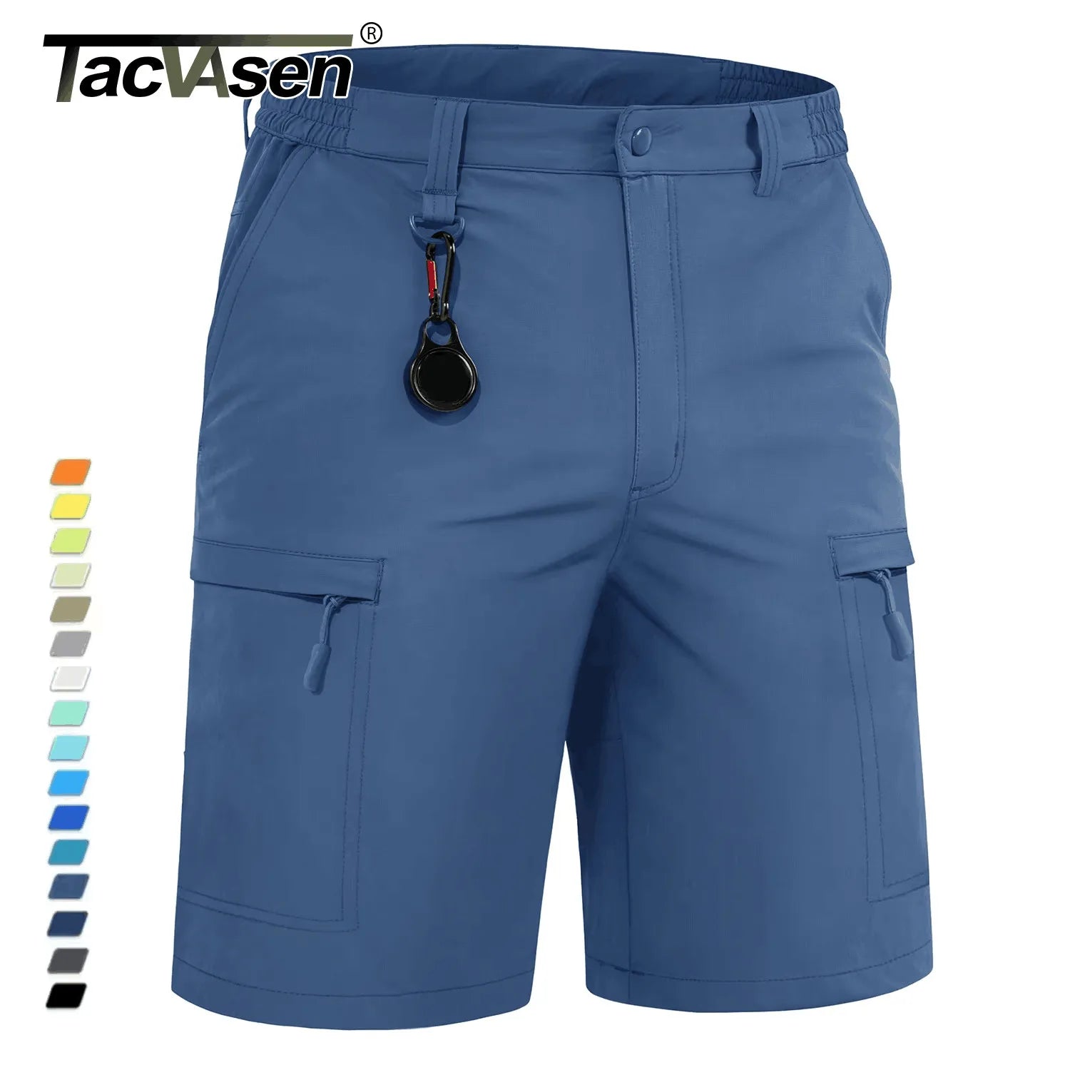 TACVASEN Sommer feuchtigkeitsableitende Freizeithose Herren Cargo Arbeitsshorts Laufshorts Jogging Sporthose Nylon Rip-Stop Kurze Hosen