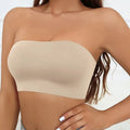 2025 Fashion Women Tube Tops Strapless Bra Black Skin Chest Wrap Bandeau Unlined Seamless Breathable Comfortable Underwear Tops