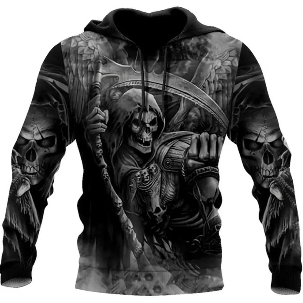 Vintage Skull 3D Print Hoodie Men/Women Casual Fashion Hoodies 2026 Pullover Sweatshirts Oversized Unisex Men Coat