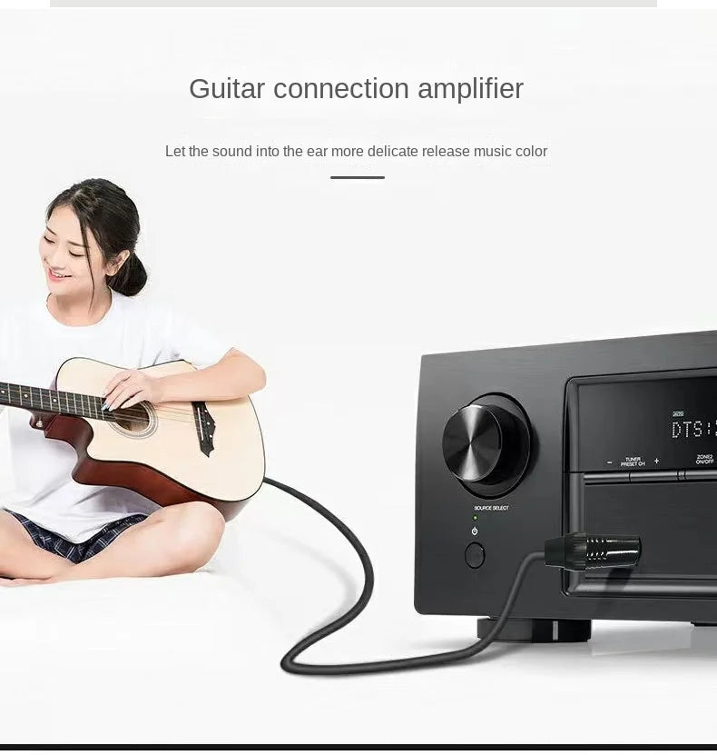 6.5mm Jack Audio Cable 6.35 Jack Male to Male Aux Cable For Stereo Guitar Mixer Amplifier Speaker Cable