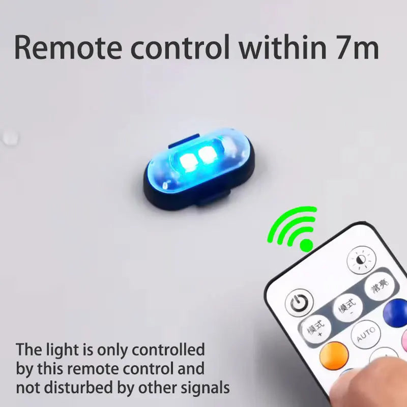 RGB Led Aircraft Strobe Light Remote Wireless Motorcycle Flash Light Warning Lights for Aircraft Airplane Helicopter Bike Car